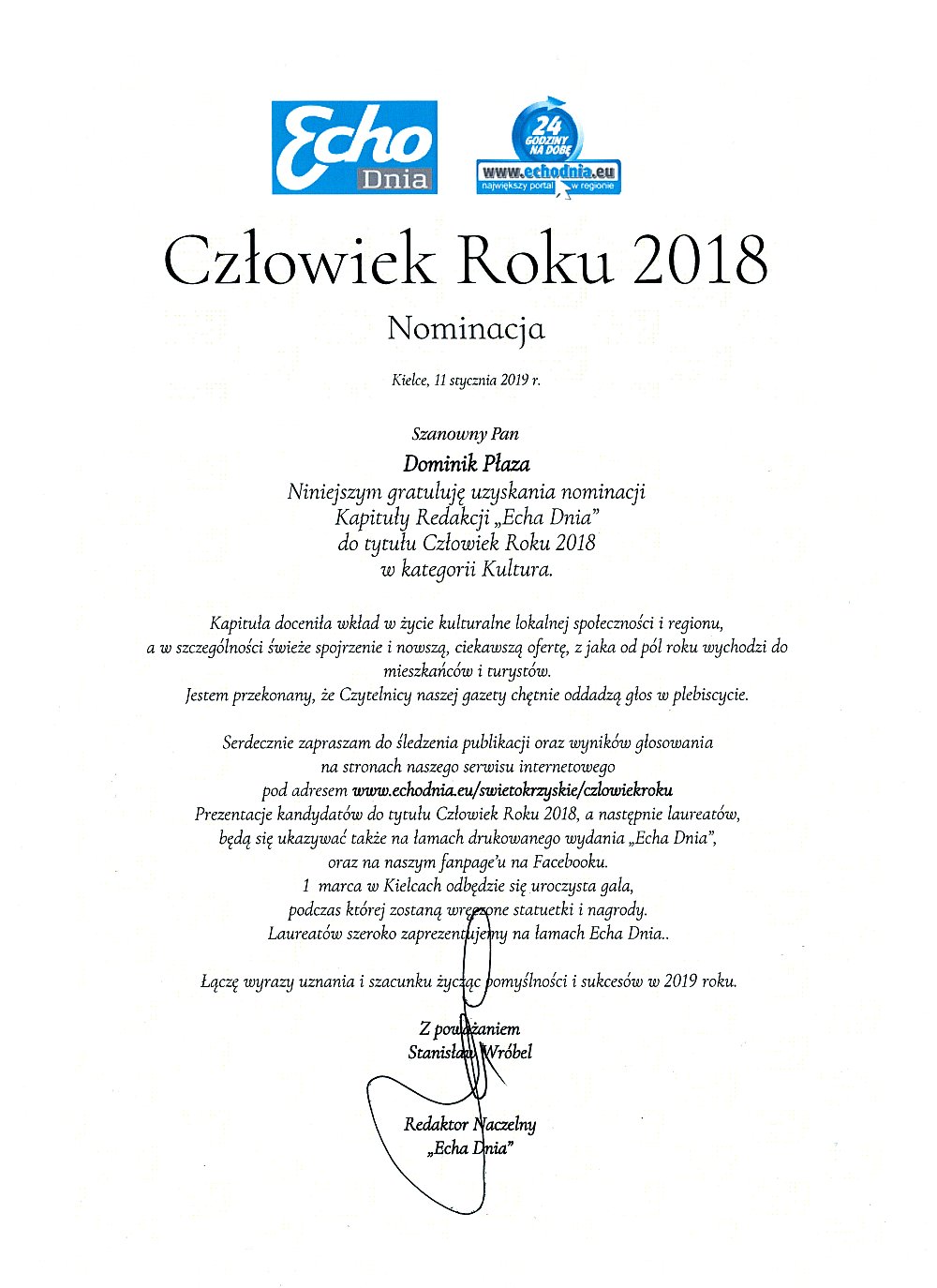 Człowiek Roku 2018